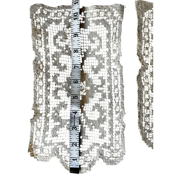 Antique Bosa Lace Handmade Antimacassar Set Intricate Net & Darning Italy Doily - Picture 10 of 16